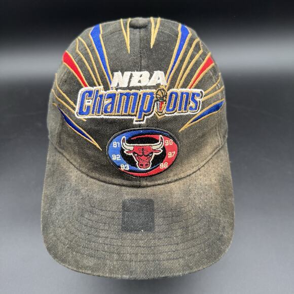 Vintage NBA Starter 98 Champions Locker Room Hat Chicago Bulls 1998 Crazy Faded - Picture 1 of 8